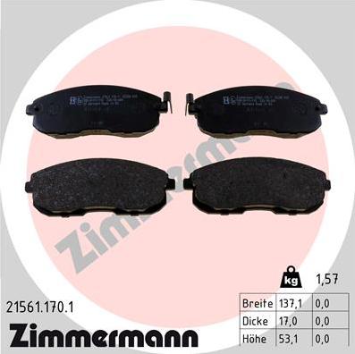 Zimmermann 21561.170.1 - Bremžu uzliku kompl., Disku bremzes ps1.lv