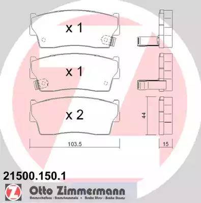 Zimmermann 21500.150.1 - Bremžu uzliku kompl., Disku bremzes ps1.lv