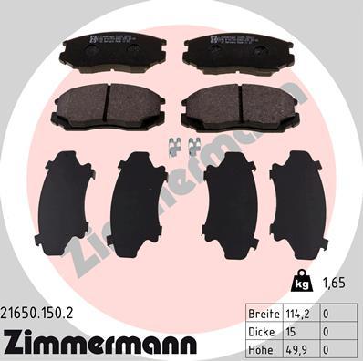 Zimmermann 21650.150.2 - Bremžu uzliku kompl., Disku bremzes ps1.lv