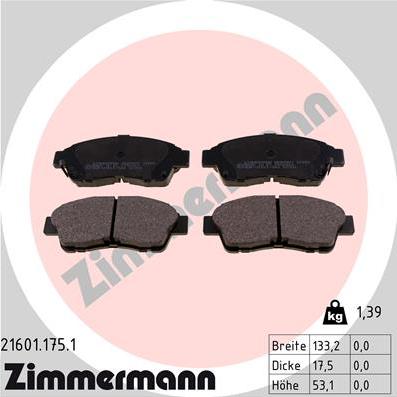 Zimmermann 21601.175.1 - Bremžu uzliku kompl., Disku bremzes ps1.lv