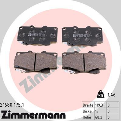 Zimmermann 21680.175.1 - Bremžu uzliku kompl., Disku bremzes ps1.lv