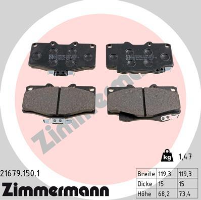 Zimmermann 21679.150.1 - Bremžu uzliku kompl., Disku bremzes ps1.lv