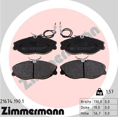 Zimmermann 21674.190.1 - Bremžu uzliku kompl., Disku bremzes ps1.lv