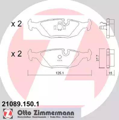 Zimmermann 21089.150.1 - Bremžu uzliku kompl., Disku bremzes ps1.lv