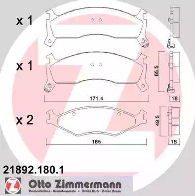 Zimmermann 21892.180.1 - Bremžu uzliku kompl., Disku bremzes ps1.lv