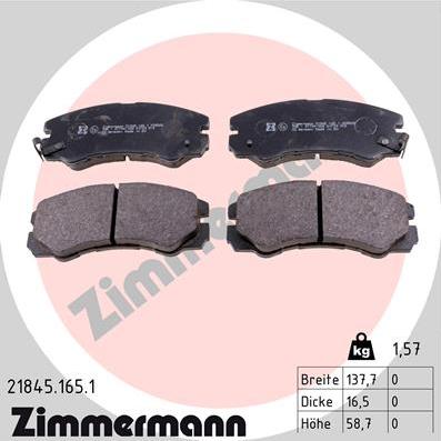 Zimmermann 21845.165.1 - Bremžu uzliku kompl., Disku bremzes ps1.lv