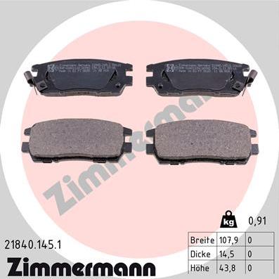 Zimmermann 21840.145.1 - Bremžu uzliku kompl., Disku bremzes ps1.lv