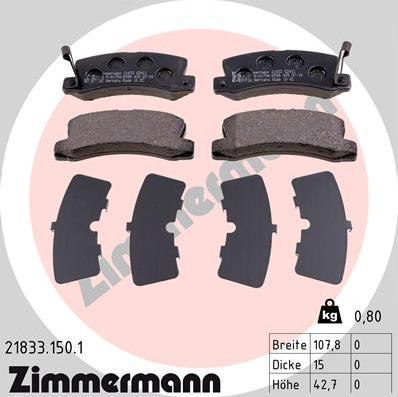 Zimmermann 21833.150.1 - Bremžu uzliku kompl., Disku bremzes ps1.lv