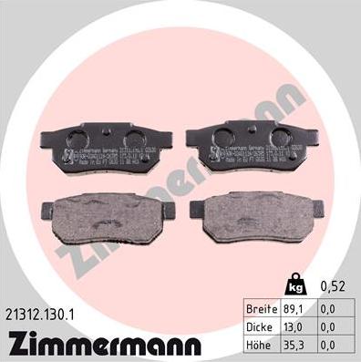 Zimmermann 21312.130.1 - Bremžu uzliku kompl., Disku bremzes ps1.lv