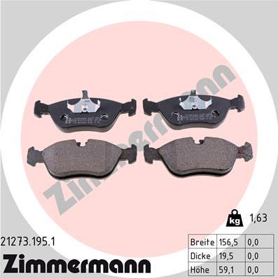 Zimmermann 21273.195.1 - Bremžu uzliku kompl., Disku bremzes ps1.lv