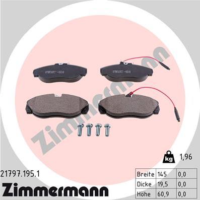 Zimmermann 21797.195.1 - Bremžu uzliku kompl., Disku bremzes ps1.lv