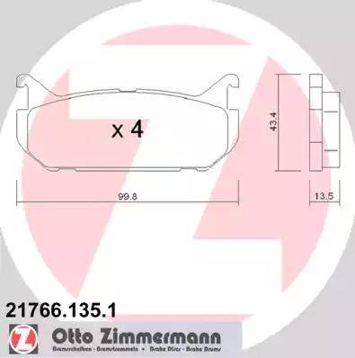 Zimmermann 21766.135.1 - Bremžu uzliku kompl., Disku bremzes ps1.lv