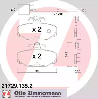 Zimmermann 21729.135.2 - Bremžu uzliku kompl., Disku bremzes ps1.lv