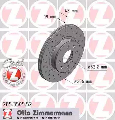 Zimmermann 285.3505.52 - Bremžu diski ps1.lv