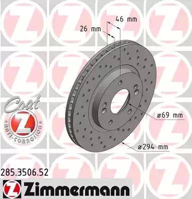 Zimmermann 285.3506.52 - Bremžu diski ps1.lv