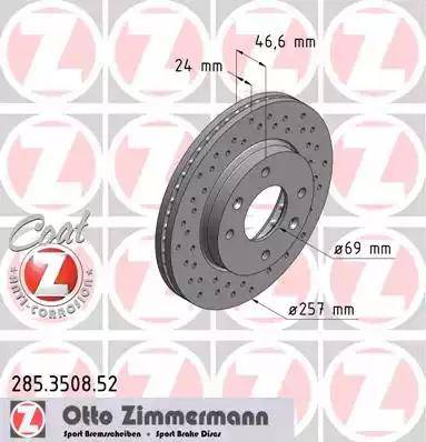 Zimmermann 285.3508.52 - Bremžu diski ps1.lv