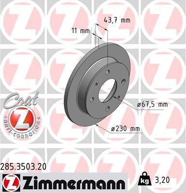 Zimmermann 285.3503.20 - Bremžu diski ps1.lv