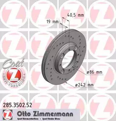 Zimmermann 285.3502.52 - Bremžu diski ps1.lv