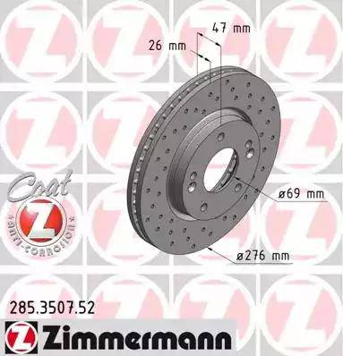 Zimmermann 285.3507.52 - Bremžu diski ps1.lv