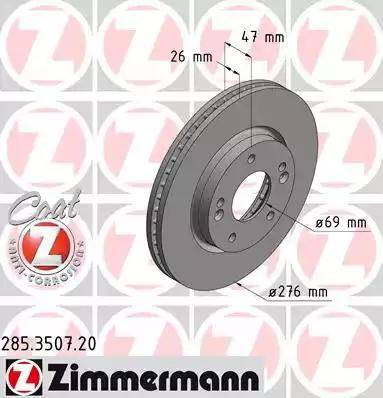 Zimmermann 285.3507.20 - Bremžu diski ps1.lv