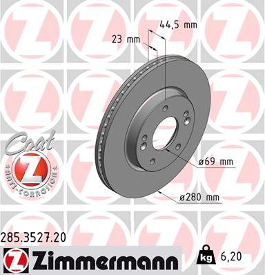Zimmermann 285.3527.20 - Bremžu diski ps1.lv