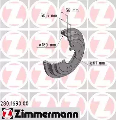 Zimmermann 280.1690.00 - Bremžu trumulis ps1.lv