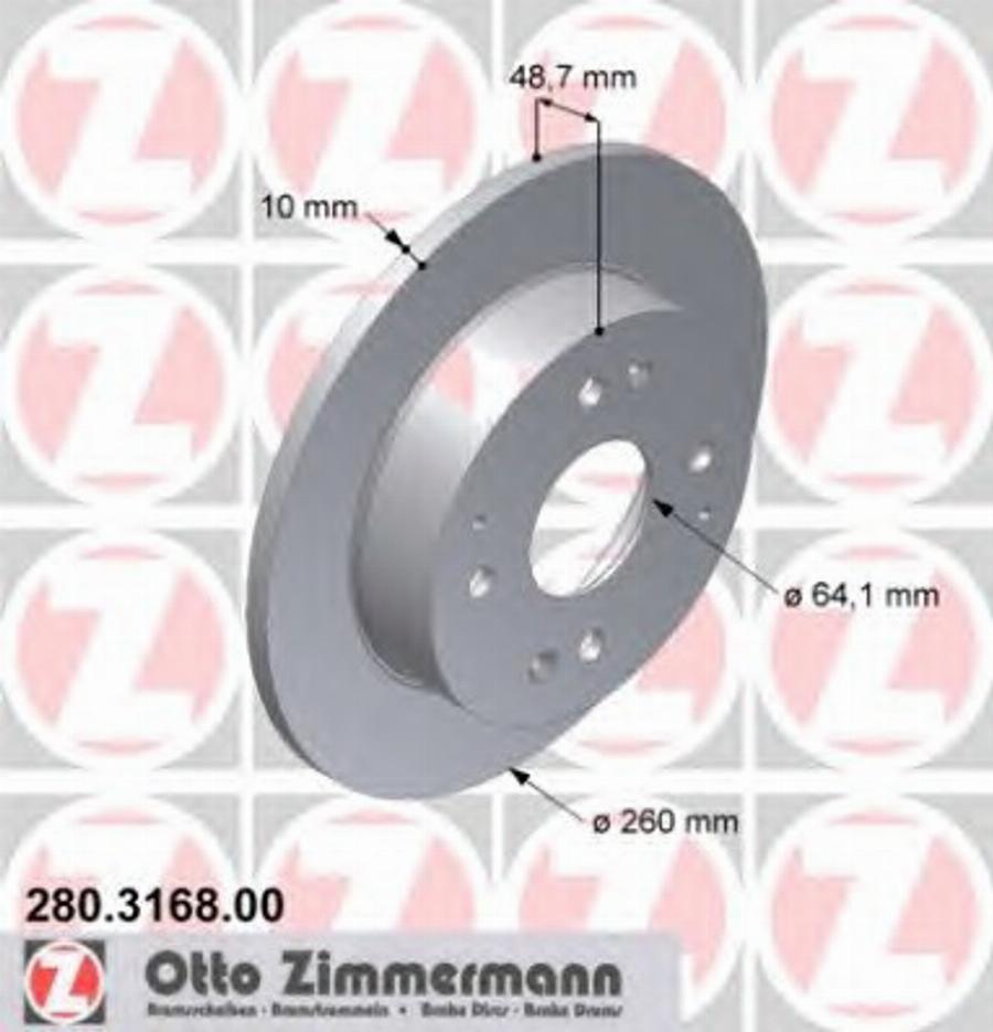 Zimmermann 280.3168.00 - Bremžu diski ps1.lv