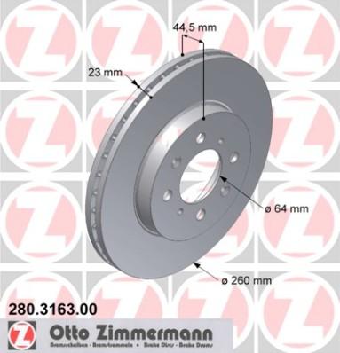 Zimmermann 280.3163.00 - Bremžu diski ps1.lv