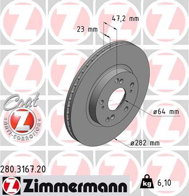 Zimmermann 280.3167.20 - Bremžu diski ps1.lv