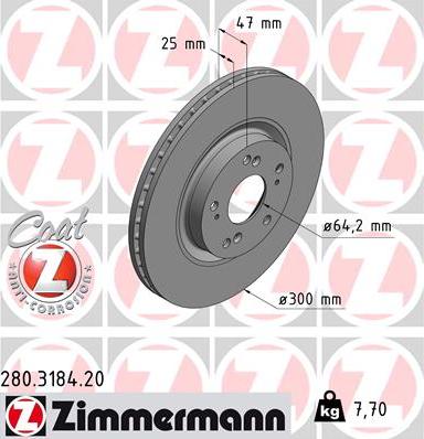 Zimmermann 280.3184.20 - Bremžu diski ps1.lv