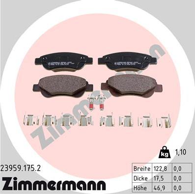 Zimmermann 23959.175.2 - Bremžu uzliku kompl., Disku bremzes ps1.lv