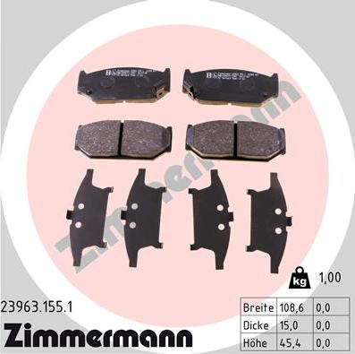 Zimmermann 23963.155.1 - Bremžu uzliku kompl., Disku bremzes ps1.lv