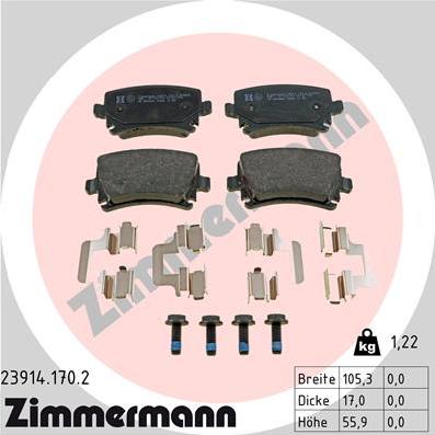 Zimmermann 23914.170.2 - Bremžu uzliku kompl., Disku bremzes ps1.lv