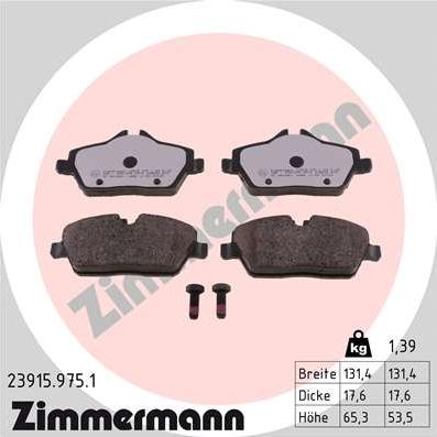 Zimmermann 23915.975.1 - Bremžu uzliku kompl., Disku bremzes ps1.lv