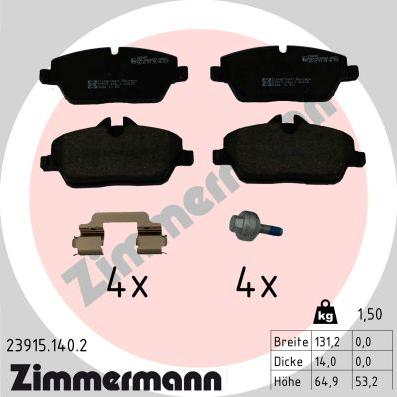 Zimmermann 23915.140.2 - Bremžu uzliku kompl., Disku bremzes ps1.lv