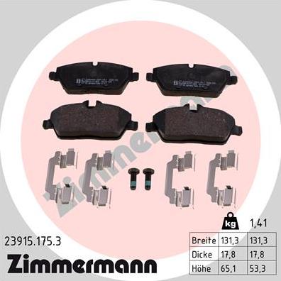 Zimmermann 23915.175.3 - Bremžu uzliku kompl., Disku bremzes ps1.lv