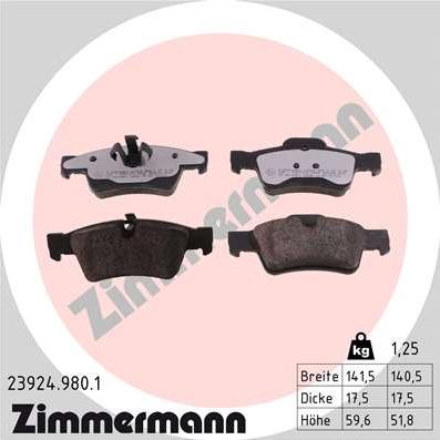 Zimmermann 23924.980.1 - Bremžu uzliku kompl., Disku bremzes ps1.lv