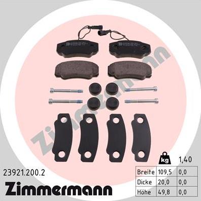 Zimmermann 23921.200.2 - Bremžu uzliku kompl., Disku bremzes ps1.lv