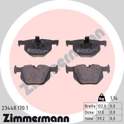 Zimmermann 23448.170.1 - Bremžu uzliku kompl., Disku bremzes ps1.lv