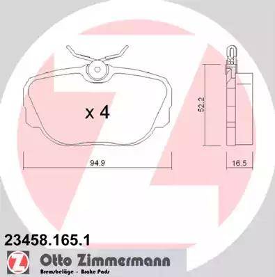 Zimmermann 23458.165.1 - Bremžu uzliku kompl., Disku bremzes ps1.lv