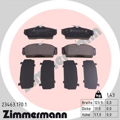 Zimmermann 23463.170.1 - Bremžu uzliku kompl., Disku bremzes ps1.lv