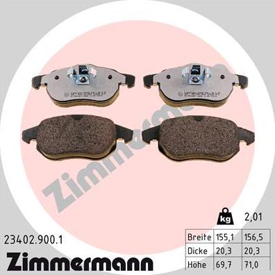 Zimmermann 23402.900.1 - Bremžu uzliku kompl., Disku bremzes ps1.lv