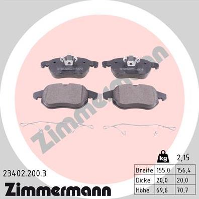 Zimmermann 23402.200.3 - Bremžu uzliku kompl., Disku bremzes ps1.lv