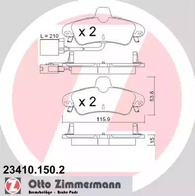 Zimmermann 23410.150.2 - Bremžu uzliku kompl., Disku bremzes ps1.lv