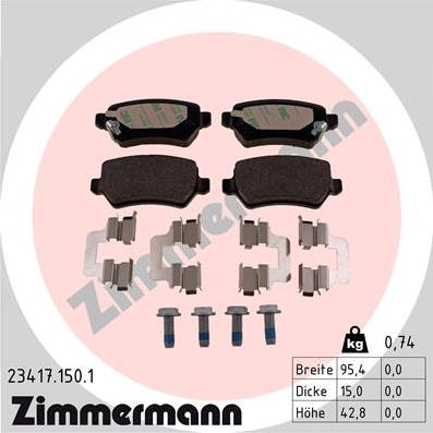 Zimmermann 23417.150.1 - Bremžu uzliku kompl., Disku bremzes ps1.lv