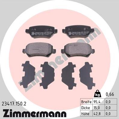 Zimmermann 23417.150.2 - Bremžu uzliku kompl., Disku bremzes ps1.lv