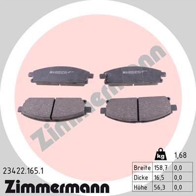 Zimmermann 23422.165.1 - Bremžu uzliku kompl., Disku bremzes ps1.lv