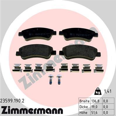 Zimmermann 23599.190.2 - Bremžu uzliku kompl., Disku bremzes ps1.lv