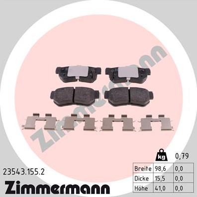 Zimmermann 23543.155.2 - Bremžu uzliku kompl., Disku bremzes ps1.lv