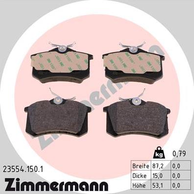 Zimmermann 23554.150.1 - Bremžu uzliku kompl., Disku bremzes ps1.lv